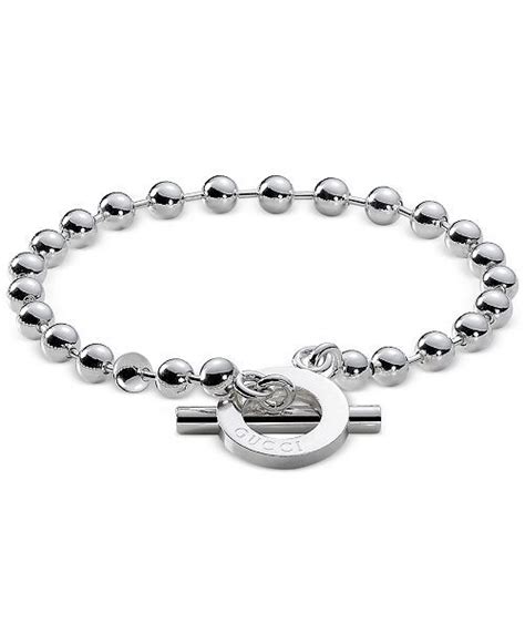 gucci unisex sterling silver toggle bracelet yba010294001018|Gucci Silver Bracelets .